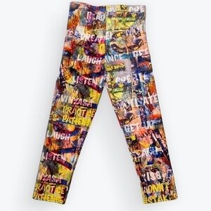 RoGa Wear Athletic yoga leggings graffiti Street Art, high waist crops small﻿﻿﻿﻿